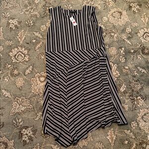 Banana Republic Asymmetrical Black and White Dress